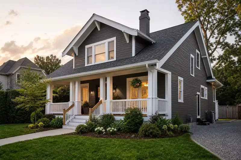 Suburban home exterior after fresh paint