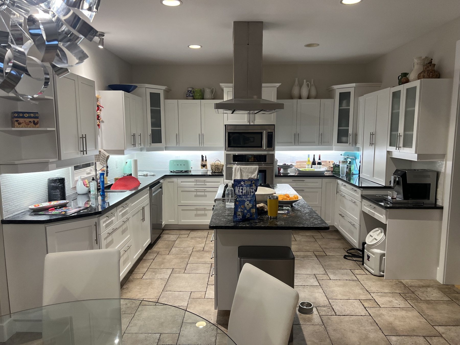 Wide kitchen cabinet spray refinishing project by Procut Painters